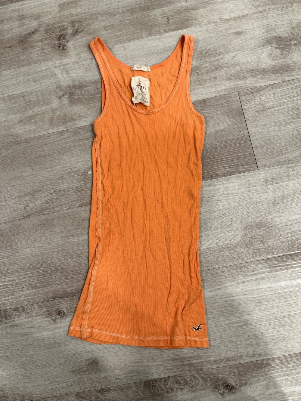 Hollister Y2K Ribbed Orange Tank Size Medium